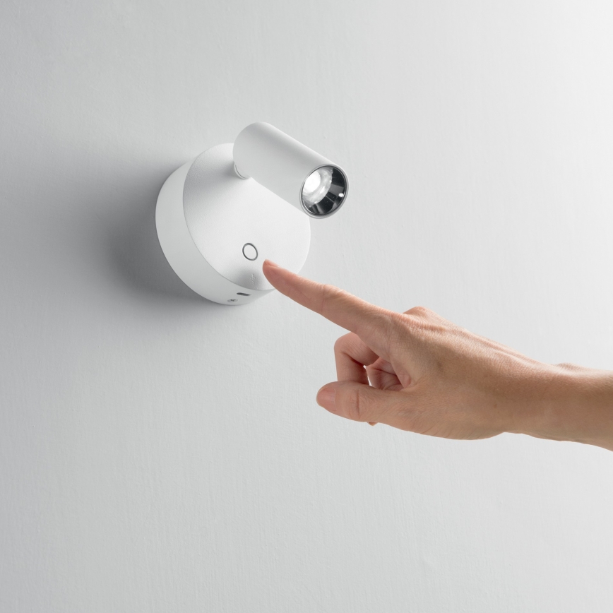 Ideal Lux - zatemnljivo LED stensko točkovno svetilo ELF, z upravljanjem na dotik, LED/3W/230V, CRI 95, bela