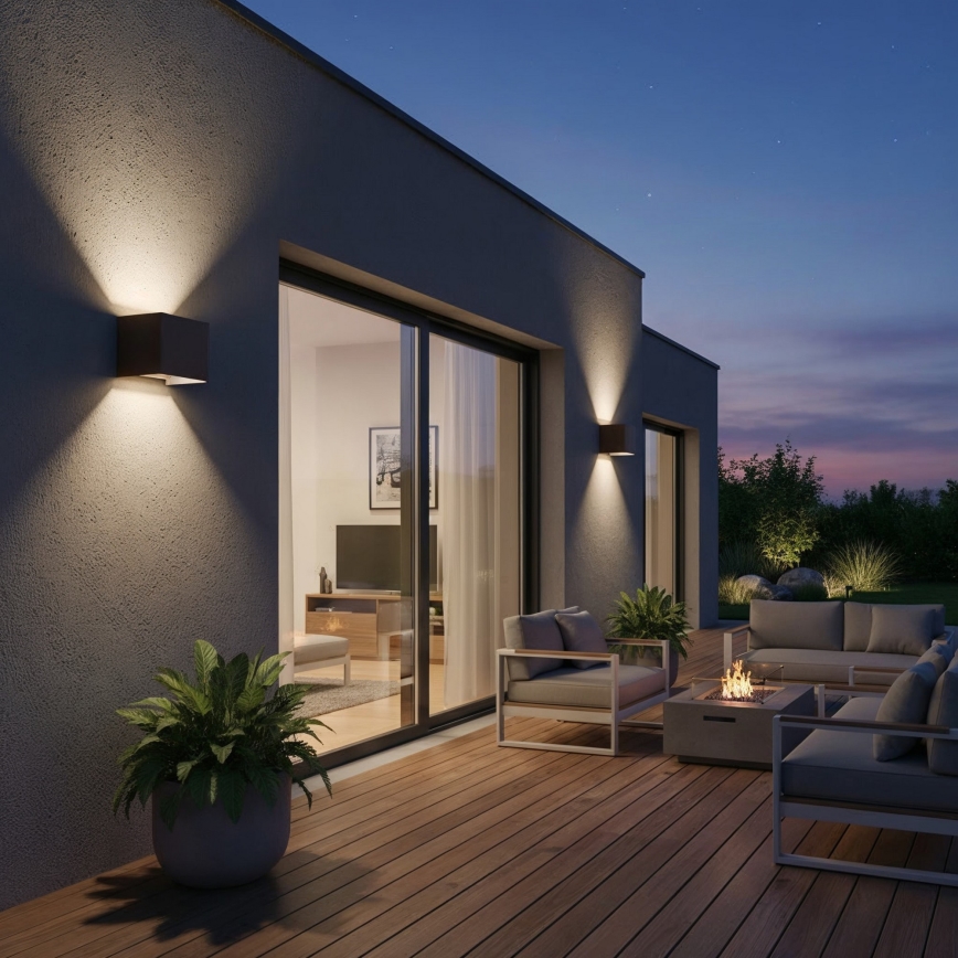 Ideal Lux - LED zunanja stenska svetilka ATOM LED/12W/230V CRI 90 IP54 rjava