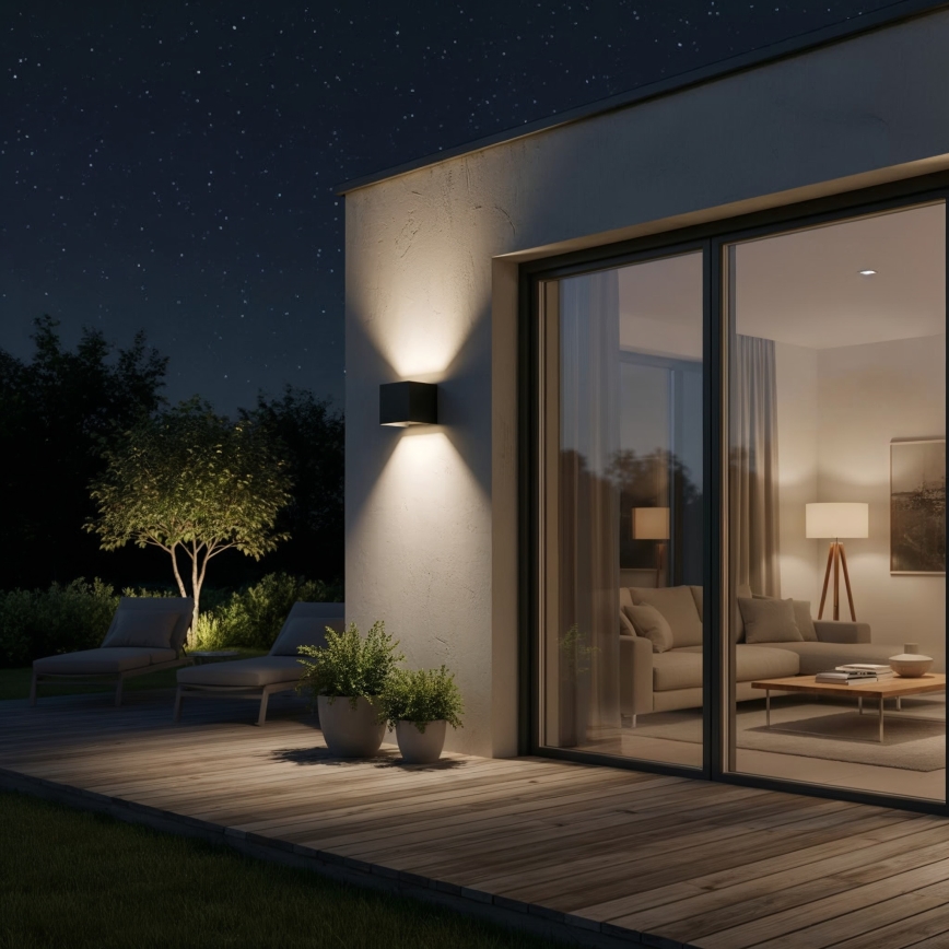 Ideal Lux - LED Zunanja stenska svetilka ATOM LED/12W/230V CRI 90 IP54 črna