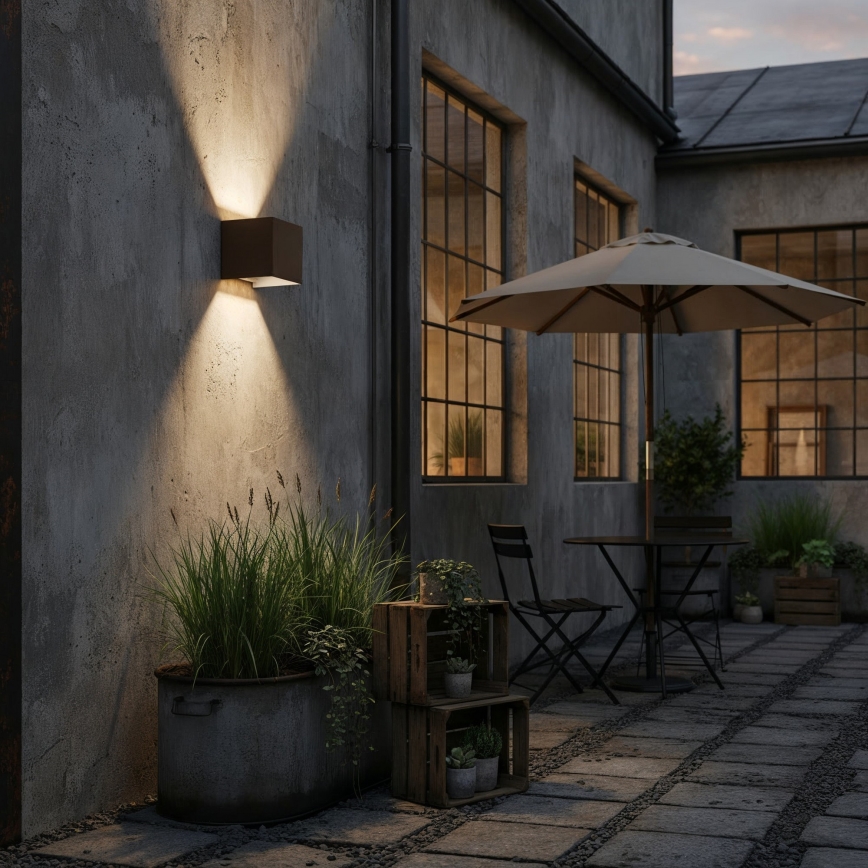 Ideal Lux - LED Zunanja stenska svetilka ATOM LED/12W/230V CRI 90 IP54 rjava