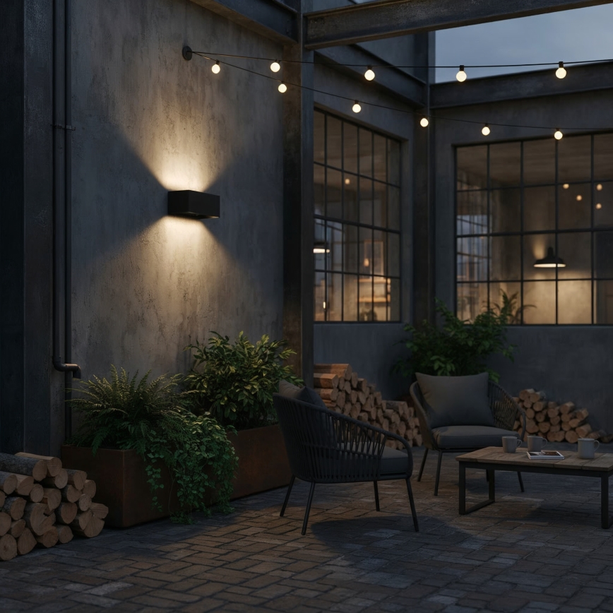 Ideal Lux - LED Zunanja stenska svetilka ATOM LED/25W/230V CRI 90 IP54 črna