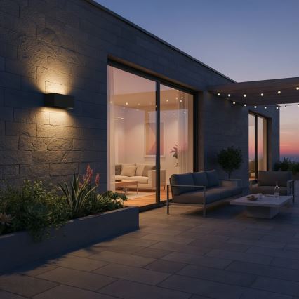 Ideal Lux - LED Zunanja stenska svetilka ATOM LED/25W/230V CRI 90 IP54 črna