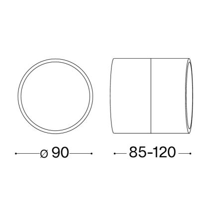 Ideal Lux - zunanja LED stenska svetilka OMEGA LED/7W/230V, CRI 90, IP54, antracit