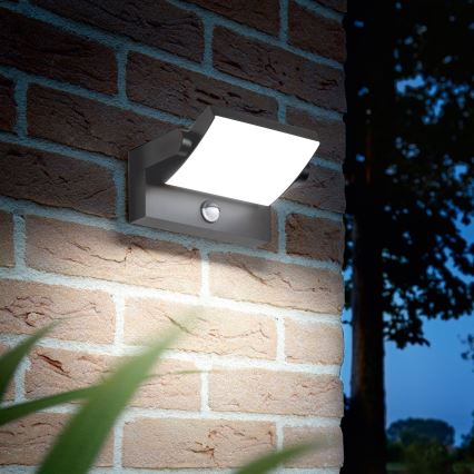 Ideal Lux - LED Zunanja stenska svetilka s senzorjem SWIPE LED/21W/230V CRI 90 IP54 antracit