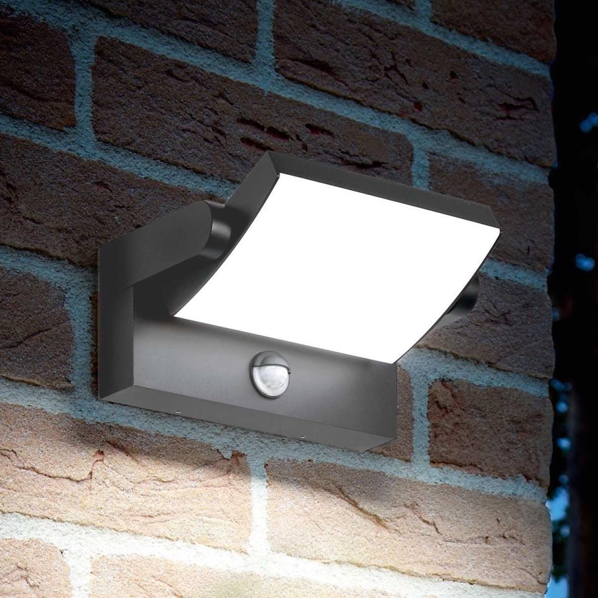 Ideal Lux - LED Zunanja stenska svetilka s senzorjem SWIPE LED/21W/230V CRI 90 IP54 antracit