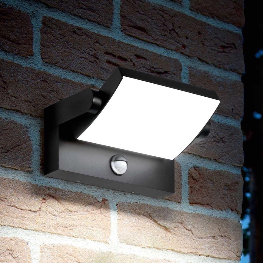 Ideal Lux - LED Zunanja stenska svetilka s senzorjem SWIPE LED/21W/230V CRI 90 IP54 črna