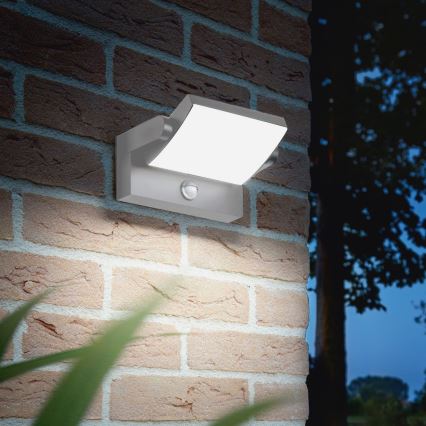 Ideal Lux - LED zunanja stenska svetilka s senzorjem SWIPE LED/21W/230V CRI 90 IP54 siva