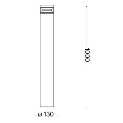 Ideal Lux - LED Zunanja svetilka BOEING LED/14W/230V 100 cm CRI 90 IP65 črna