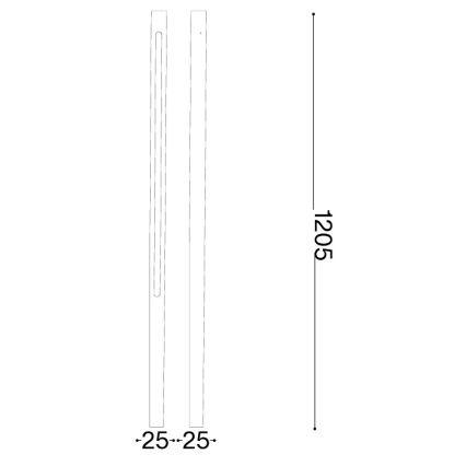 Ideal Lux - LED Zunanja svetilka JEDI LED/19W/230V 120 cm CRI 90 IP65 antracitna