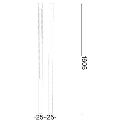 Ideal Lux - LED zunanja svetilka JEDI LED/25W/230V 160 cm CRI 90 IP65 rjava
