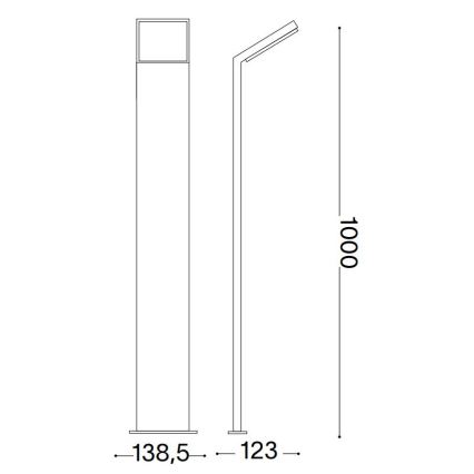 Ideal Lux - LED Zunanja svetilka STYLE LED/8,5W/230V 4000K 100 cm CRI 90 IP54 antracit