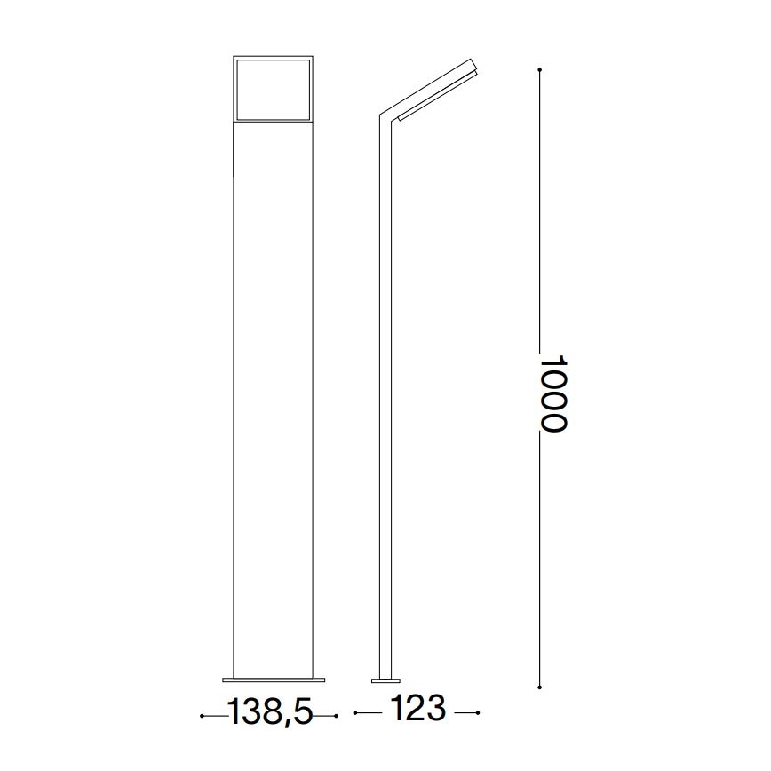 Ideal Lux - LED Zunanja svetilka STYLE LED/8,5W/230V 4000K 100 cm CRI 90 IP54 antracit