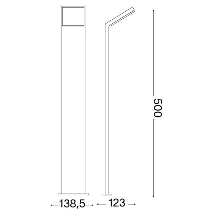 Ideal Lux - LED Zunanja svetilka STYLE LED/8,5W/230V 4000K 50 cm CRI 90 IP54 črna