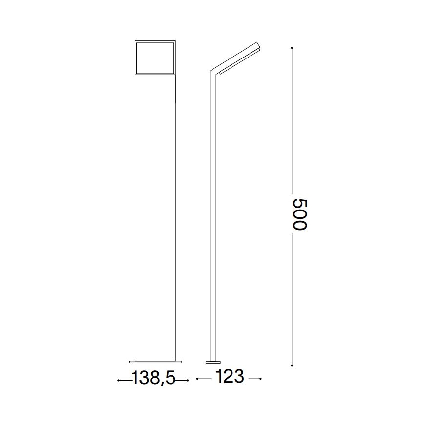 Ideal Lux - LED Zunanja svetilka STYLE LED/8,5W/230V 4000K 50 cm CRI 90 IP54 črna
