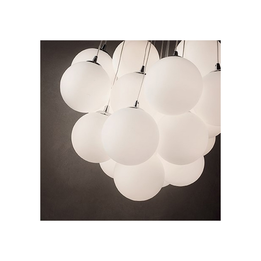 Ideal Lux - Lestenec MAPA na jekleni vrvici 11xE14/40W/230V, premer 58 cm, bel