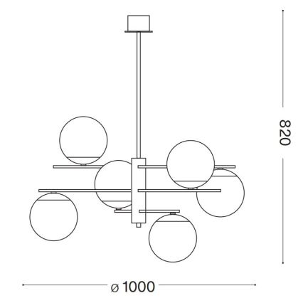Ideal Lux - Lestenec na drogu GOURMET 6xE14/28W/230V pr. 100 cm zlata