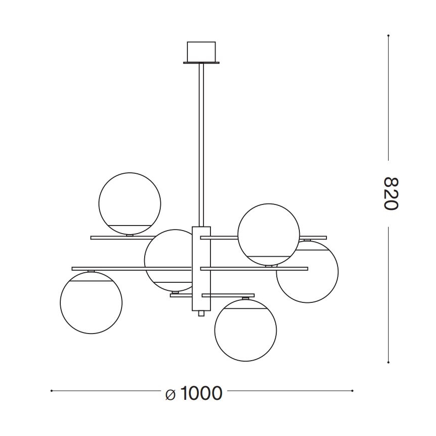 Ideal Lux - Lestenec na drogu GOURMET 6xE14/28W/230V pr. 100 cm zlata