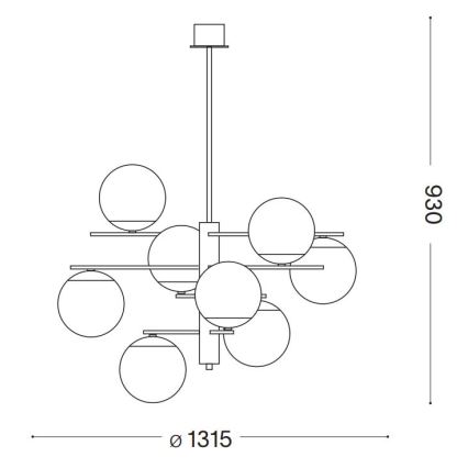 Ideal Lux - Lestenec na drogu GOURMET 9xE14/28W/230V pr. 131,5 cm zlata