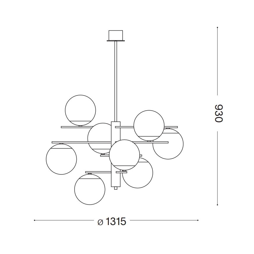 Ideal Lux - Lestenec na drogu GOURMET 9xE14/28W/230V pr. 131,5 cm zlata