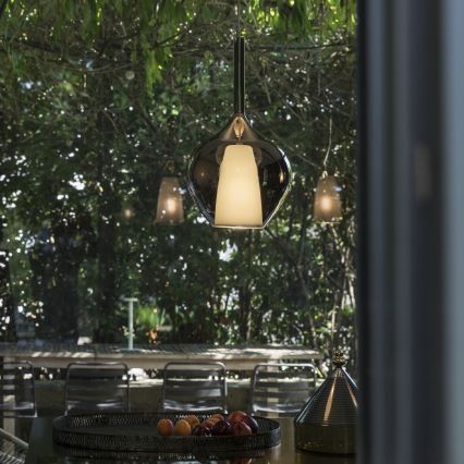 Ideal Lux - Lestenec na kablu KALIQUE 1xE27/42W/230V, premer 18 cm, dimno črna