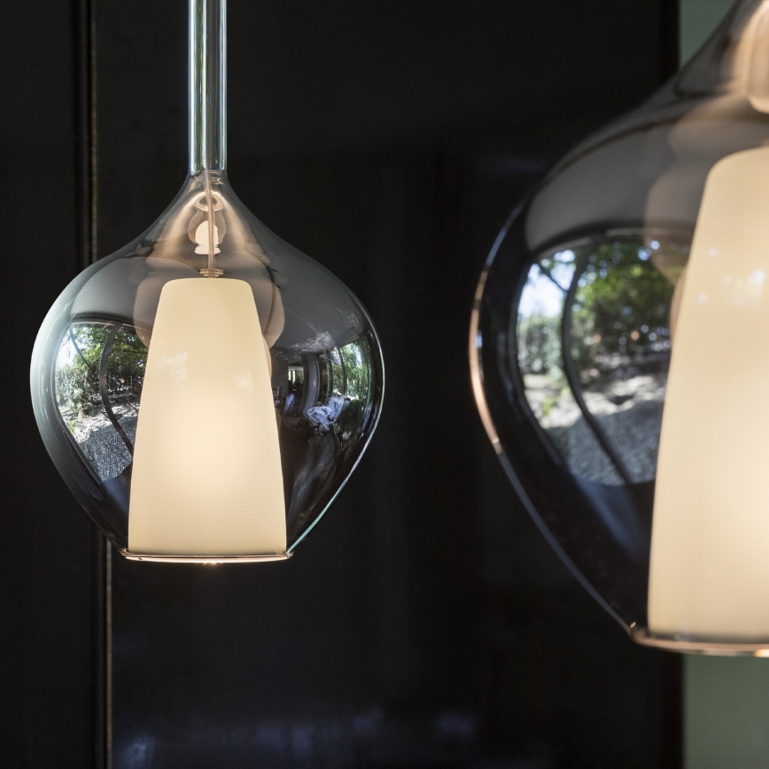 Ideal Lux - Lestenec na kablu KALIQUE 1xE27/42W/230V, premer 18 cm, dimno črna