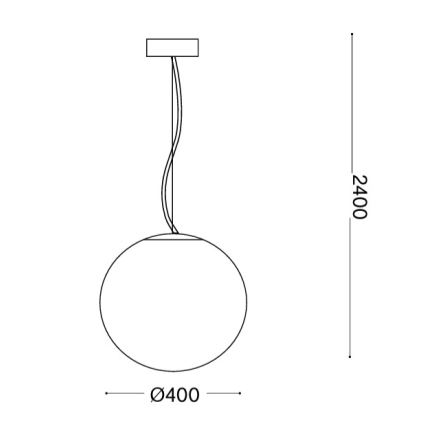 Ideal Lux - Lestenec na kablu MAPA 1xE27/42W/230V premer 40 cm bel