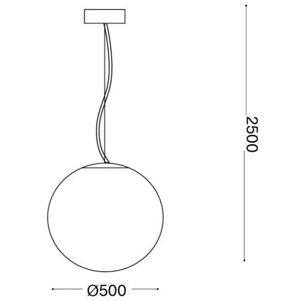 Ideal Lux - Lestenec na kablu MAPA 1xE27/42W/230V premer 50 cm, bela