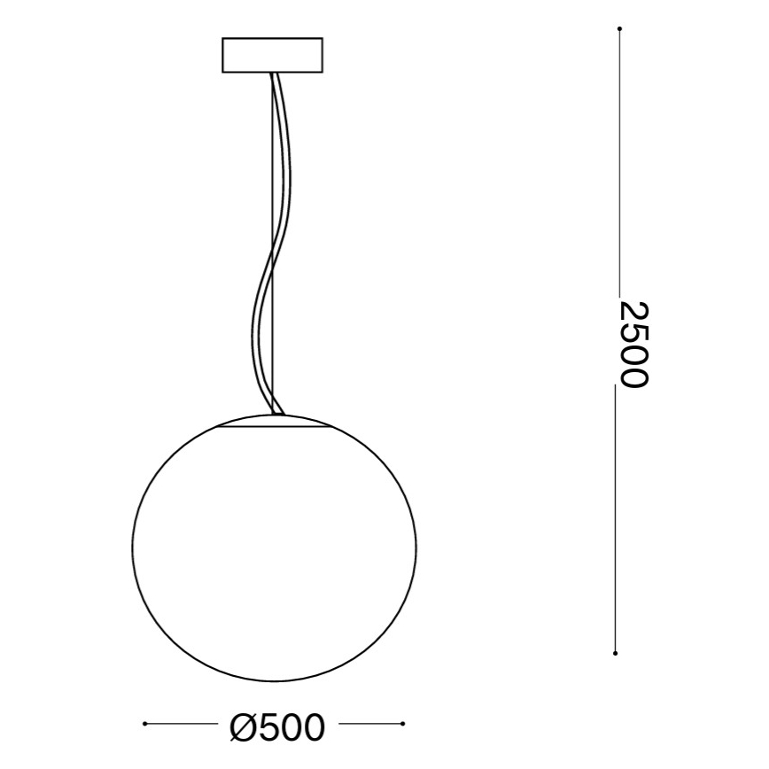 Ideal Lux - Lestenec na kablu MAPA 1xE27/42W/230V premer 50 cm, bela