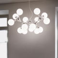 Ideal Lux - Lestenec na kablu NODI 15xE14/28W/230V premer 105 cm sijajni krom/bela