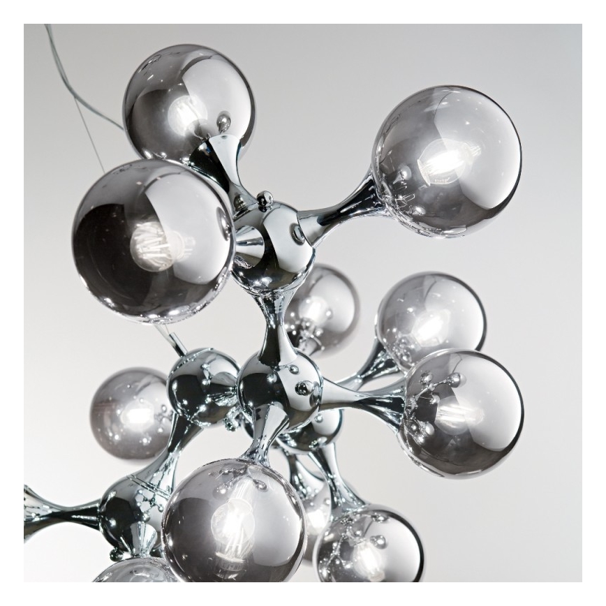 Ideal Lux - Lestenec na kablu NODI 15xE14/28W/230V, premer 105 cm, sijajni krom