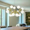 Ideal Lux - Lestenec na kablu NODI 15xE14/28W/230V Ø 105 cm medenina/bela