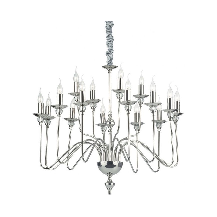 Ideal Lux - Lestenec na verigi ARTU 16xE14/40W/230V pr. 90 cm sijajni krom