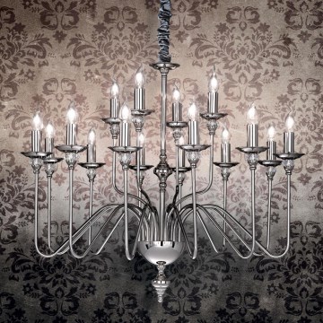 Ideal Lux - Lestenec na verigi ARTU 16xE14/40W/230V pr. 90 cm sijajni krom