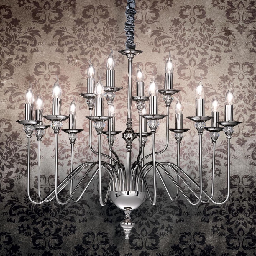 Ideal Lux - Lestenec na verigi ARTU 16xE14/40W/230V pr. 90 cm sijajni krom