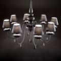 Ideal Lux - Lestenec na verigi BLANCHE 8xE14/40W/230V pr. 92 cm črna