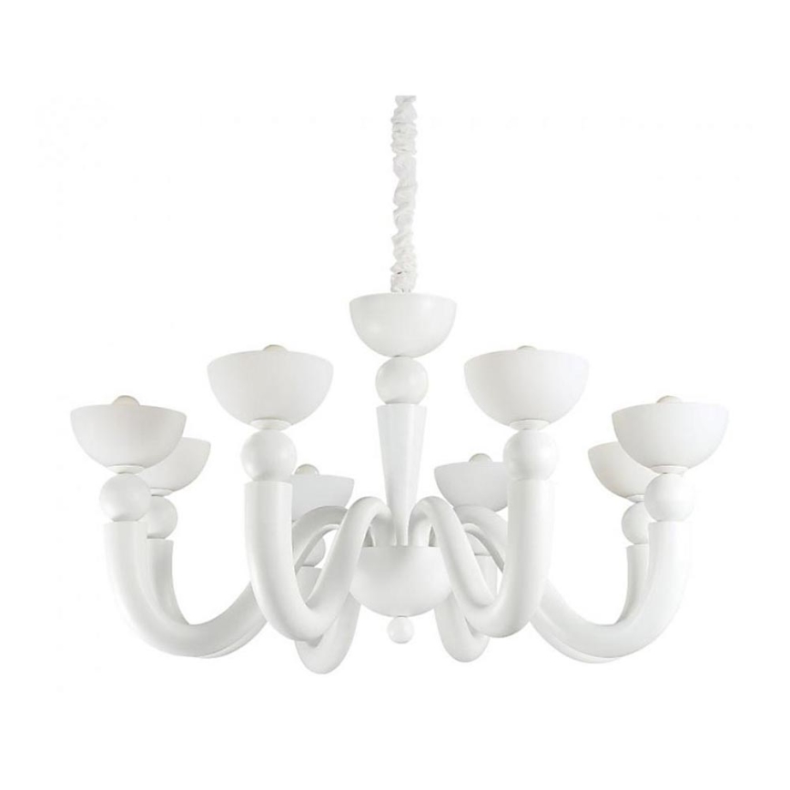Ideal Lux - Lestenec na verigi BON BON 8xE14/28W/230V premer 95,5 cm bela