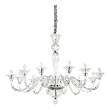 Ideal Lux - Lestenec na verigi BRIGITTA 12xE14/40W/230V pr. 120 cm prozorna