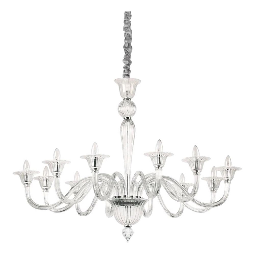 Ideal Lux - Lestenec na verigi BRIGITTA 12xE14/40W/230V pr. 120 cm prozorna