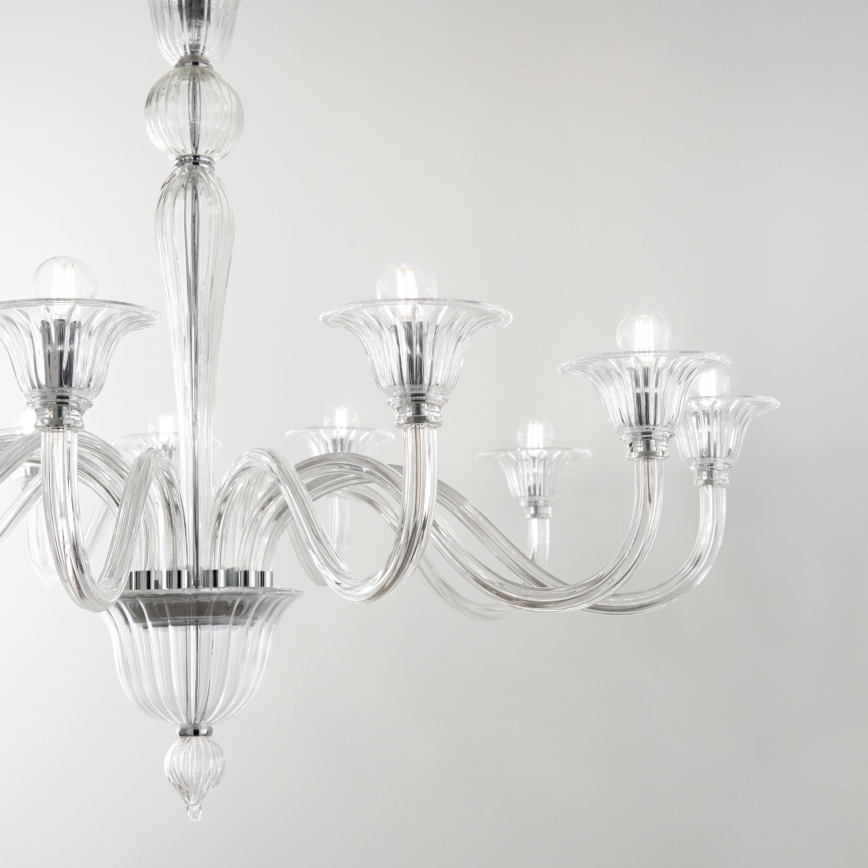 Ideal Lux - Lestenec na verigi BRIGITTA 12xE14/40W/230V pr. 120 cm prozorna