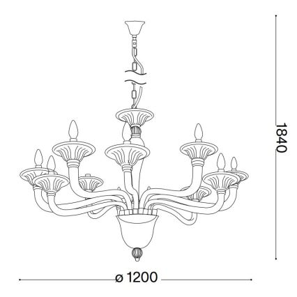 Ideal Lux - Lestenec na verigi BRIGITTA 12xE14/40W/230V pr. 120 cm prozorna