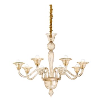 Ideal Lux - Lestenec na verigi BRIGITTA 8xE14/40W/230V pr. 89 cm medenina