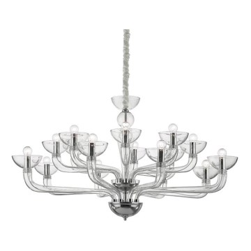 Ideal Lux - Lestenec na verigi CASANOVA 16xE14/40W/230V pr. 120 cm prozorna