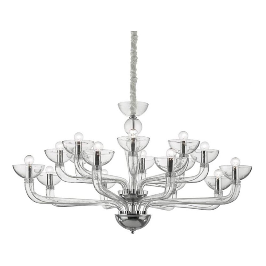 Ideal Lux - Lestenec na verigi CASANOVA 16xE14/40W/230V pr. 120 cm prozorna