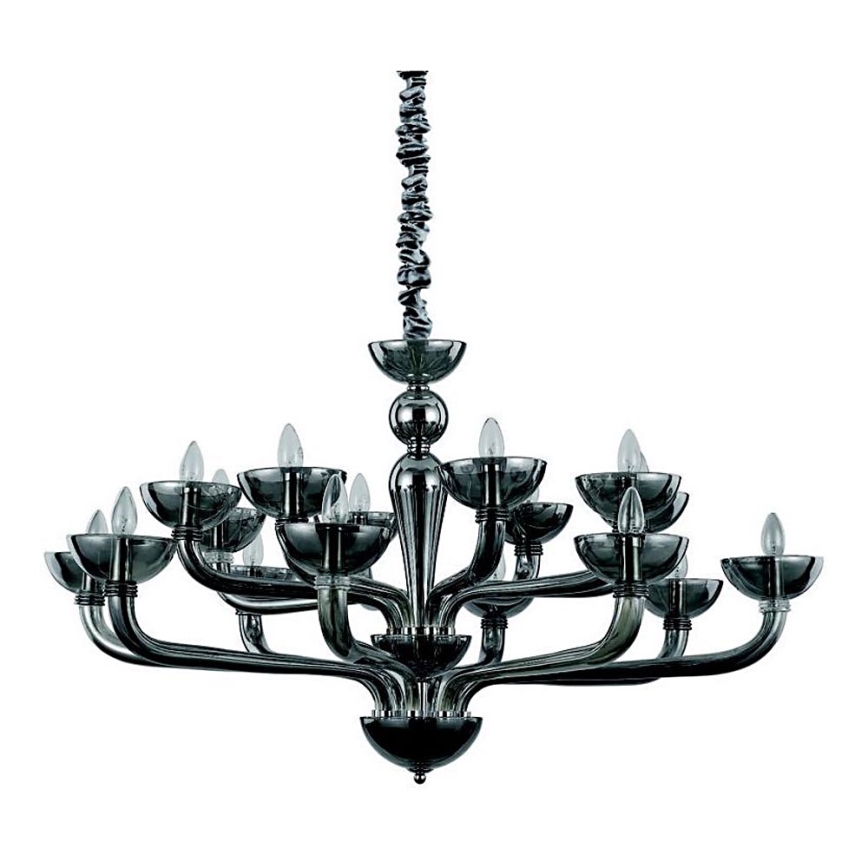 Ideal Lux - Lestenec na verigi CASANOVA 16xE14/40W/230V pr. 120 cm siva