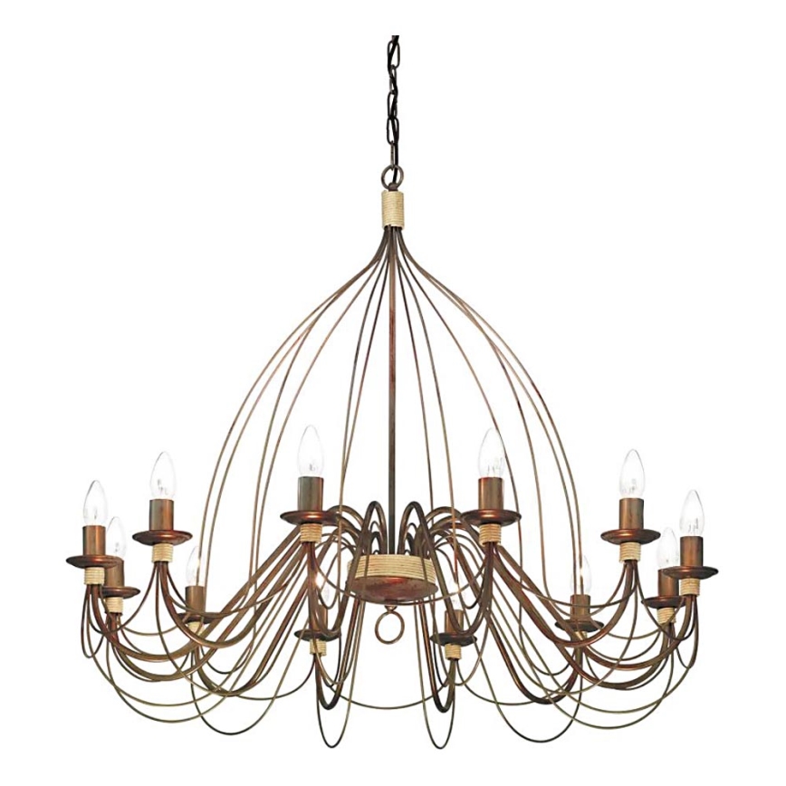 Ideal Lux - Lestenec na verigi CORTE 12xE14/40W/230V pr. 95 cm baker