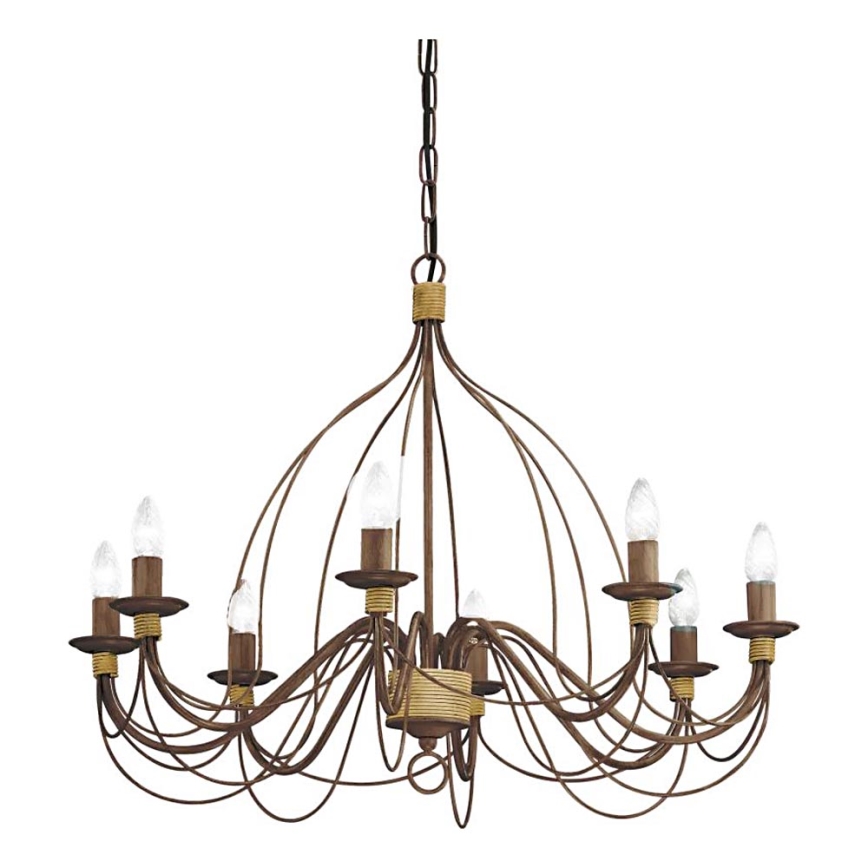 Ideal Lux - Lestenec na verigi CORTE 8xE14/40W/230V pr. 80 cm baker