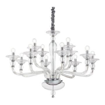 Ideal Lux - Lestenec na verigi DANIELI 12xE14/40W/230V pr. 94 cm prozorna