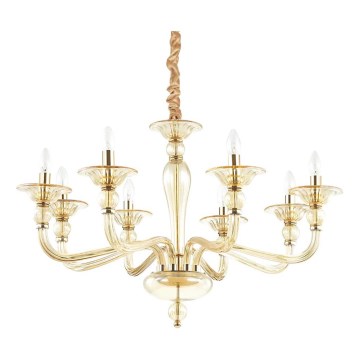 Ideal Lux - Lestenec na verigi DANIELI 8xE14/40W/230V pr. 85 cm medenina