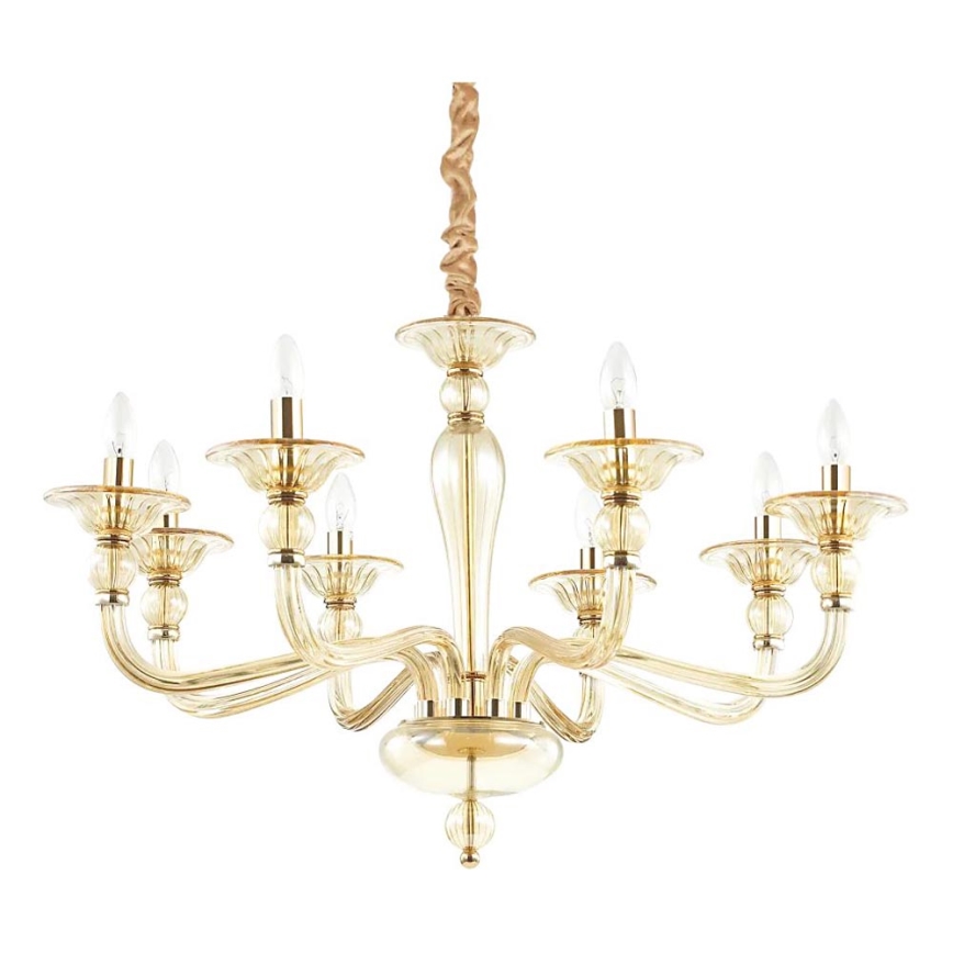 Ideal Lux - Lestenec na verigi DANIELI 8xE14/40W/230V pr. 85 cm medenina