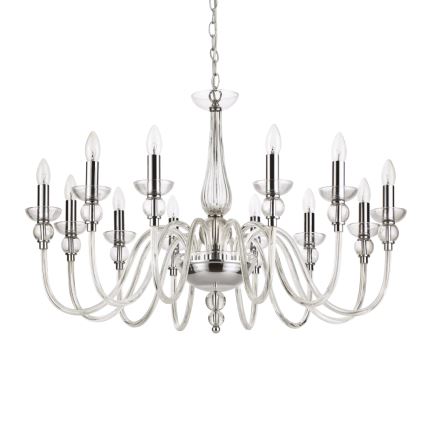 Ideal Lux - Lestenec na verigi DOGE 12xE14/40W/230V pr. 91 cm sijajni krom